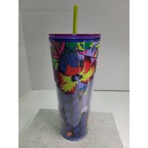 Starbucks Summer 2023 Blue Hawaii Floral Hibiscus Cold Cup Tumbler Venti 24oz NW